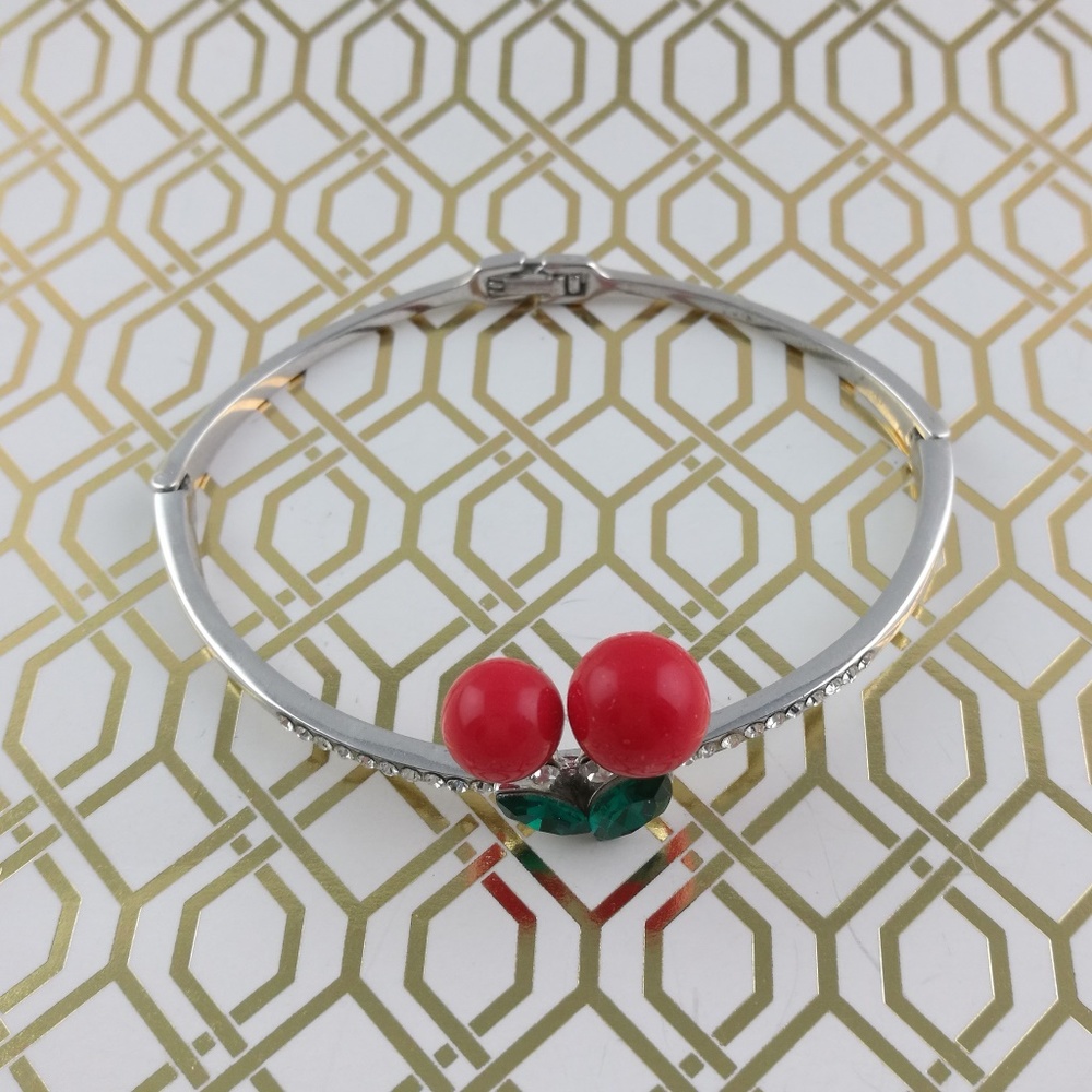 Cherry Glass Crystal Bangle #J083